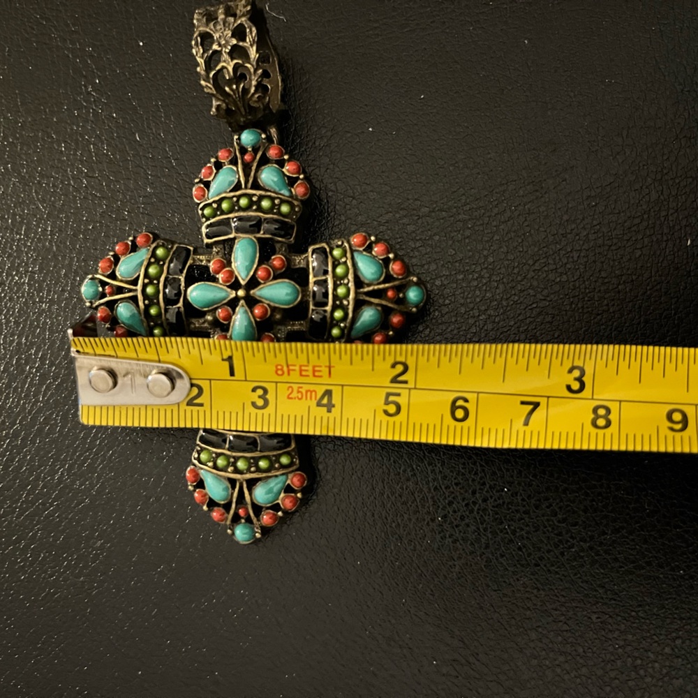 2x3 Aztec/Native-style Cross Pendant